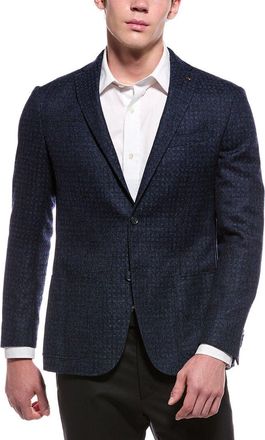 Corneliani Cc Collection Half-Lined Jacquard Wool-Blend Blazer