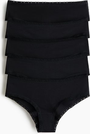 H&M 5er-Pack Baumwollhipster - Schwarz