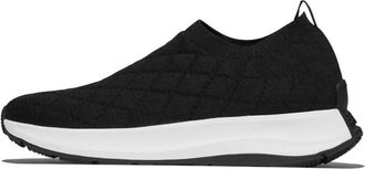 FitFlop Womens F-Mode Flow Quilted Sneaker In Black