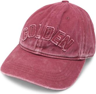Golden Goose Burgundy Cotton Cap with Curved Peak