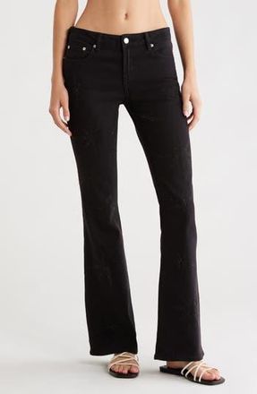 PacSun Vanya Glitter Star Detail Bootcut Jeans in Black at Nordstrom Rack, Size 26