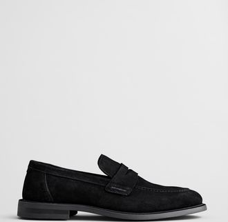 GANT Men Lozham Suede Loafers (41) BLACK