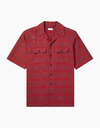 Alexander McQueen Alexander Mcqueen Mens Oversized Camp-Collar Shirt - Red - Size: 40/Regular
