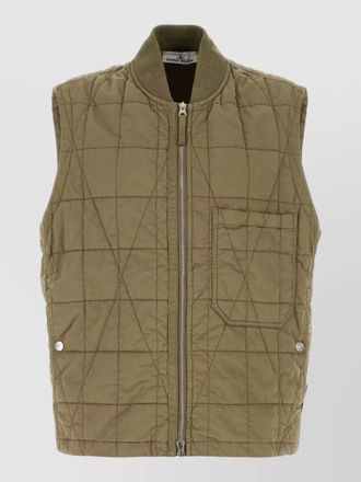 Stone Island cotton blend sleeveless jacket front pocket