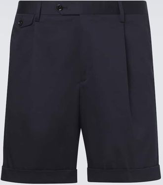 Lardini Pleated cotton-blend Bermuda shorts