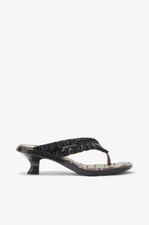 Ganni Melissa Thong Kitten Heel in Leopard - Size 11/12 Black