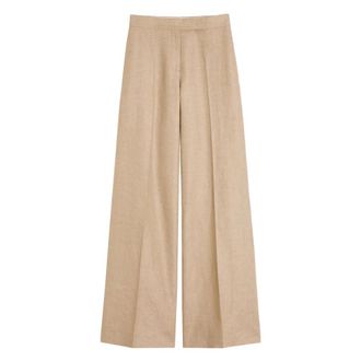 Max Mara Wide Trousers, female, Brown, Size: XS 003 Paper Bag