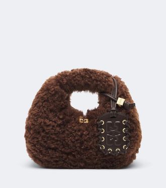 Ganni Mini teddy top-handle bag