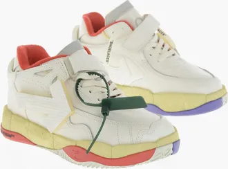 Off-white Leather And Cotton Low-Top Sneakers PUZZLE Off-White
