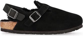 Birkenstock Tokio Shearling - Dames - Klompen - Zwart - 41 EU - Leer - Schoenen