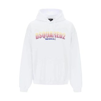 Dsquared2 Hoodies & sweatvesten, Heren, Wit, M, Katoen, Hoodie