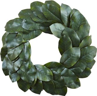Nearly Natural 24In Magnolia Leaf Wreath