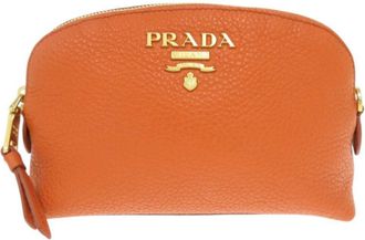 Prada Orange Leather Pouch (Pre-Owned)