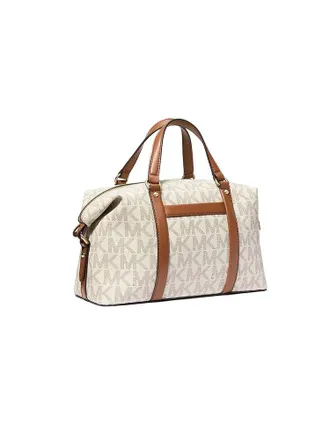 Michael Kors Signature Logo Coated Canvas Shoulder Bag - Beige