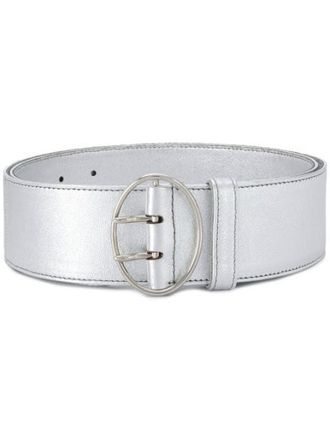 Prada Silver Logo Buckle Belt