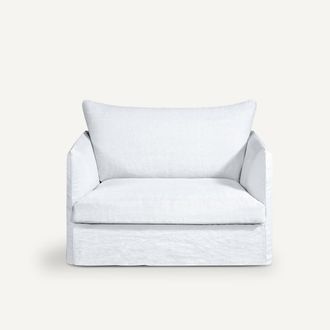 AM.PM Fauteuil XL in dik stonewashed linnen, Neo Chiquito