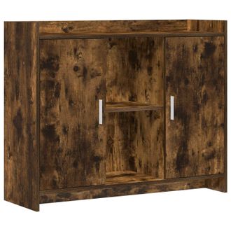 vidaXL Aparador Smoked Oak 98,5 X 33 X 80 Cm Madera De Ingenier&iacute;a Vidaxl
