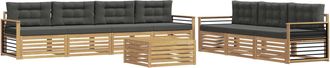 vidaXL Conjunto De Sof&aacute;s De Exterior 8 Uds. Blanco Y Antracita Vidaxl