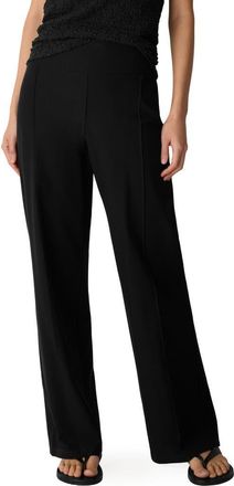Eileen Fisher Seamed High Waist Wide Leg Pants in Black at Nordstrom, Size Xx-Small