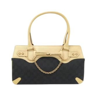 Gucci Pre-owned Handbags, female, Black, Size: ONE SIZE Pre-owned GG Canvas Shoulder Bag