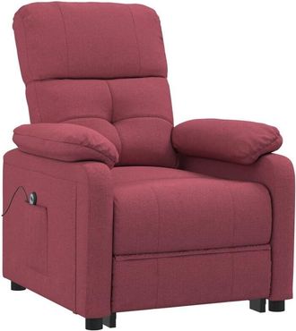 vidaXL Sillón reclinable eléctrico tela rojo tinto Vidaxl