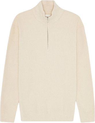 Nn.07 Maglione Half Zip Danny - Heren - V-hals truien - Beige - S - Polyester - Truien & Vesten