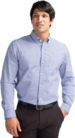 Cutter & Buck Easy Care Stretch Gingham Mens Long Sleeve Dress Shirt