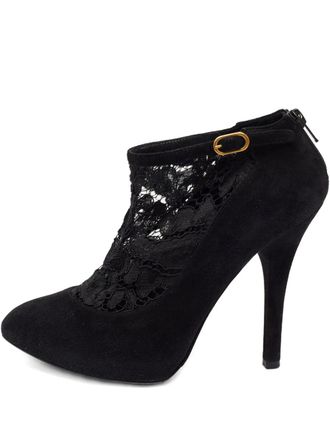 Dolce & Gabbana 120mm suede lace boots - women - Leather/Suede/Leather - 38.5 - Black