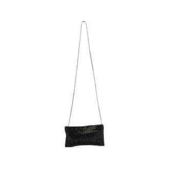 Benedetta Bruzziches Crystal-Embellished Mesh Clutch Bag - Dames - Schoudertassen - Zwart - ONE Size - Tassen