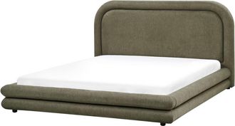 Beliani Cama de agua lino sint&eacute;tico 160 x 200 cm verde