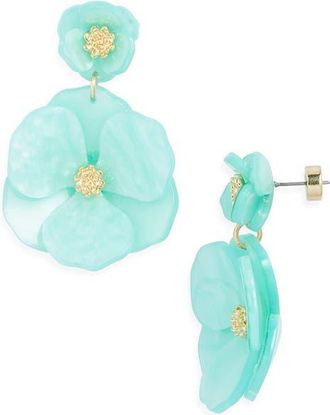 Nordstrom Pansy Drop Earrings in Seafoam- Gold at Nordstrom