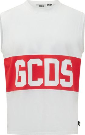 GCDS White Logo Sleeveless T-Shirt