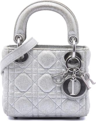 Dior Pre-owned Dior Micro Metallic Calfskin Cannage Lady Dior Ladies OQZG5TOY9MYKFD4H
