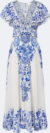 Camilla Embelished floral silk maxi dress