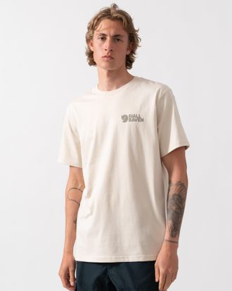 Fj&auml;llr&auml;ven Mens T-Shirt in Cream Cotton - Size X-Large