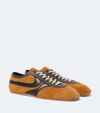 Dries Van Noten Leather-trimmed suede sneakers