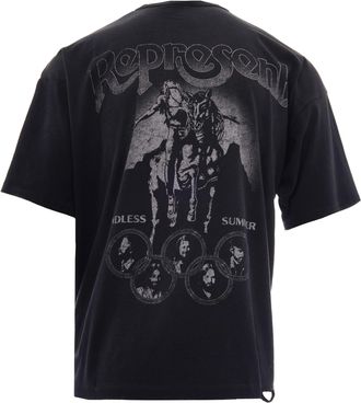 Represent Mens T-Shirt Beach Boys Endless Summer Stained Black Cotton T-Shirts And Polos