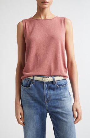 Eleventy Sequin Embellished Silk & Cotton Sweater Vest in 174 Raspberry at Nordstrom, Size Xx-Large