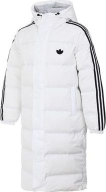 adidas Long Puffer Jacket Asia Sizing White Black JJ4968
