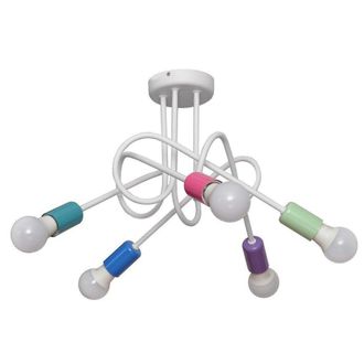 Netlighting Oxford Multi Arm Semi Flush Ceiling Light White MultiColoured 60cm