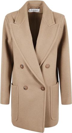 Max Mara Deletta wollen en kasjmier jas - Dames - Mantel - Bruin - XS - Wol - Jassen