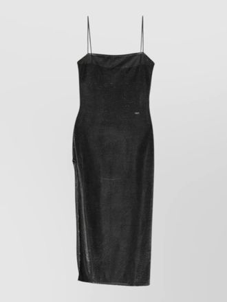 Gucci glitter-effect square-neck sleeveless midi dress