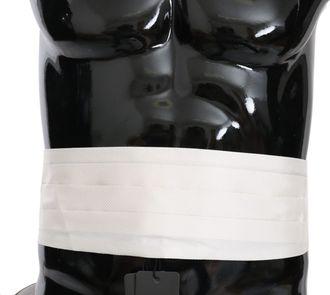 Dolce & Gabbana White Men Waist Belt 100% Silk Mens Cummerbund