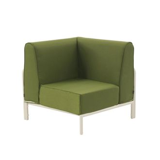 Oviala Sill&oacute;n rinconero para muebles de jard&iacute;n modulares tela verde caqui