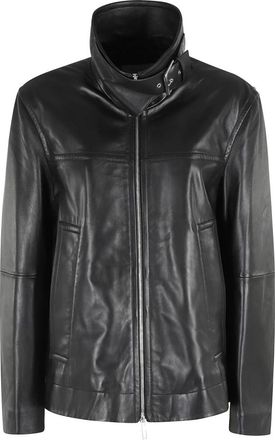 Sportmax Ciocca Jacket - Dames - Leren en Su&egrave;de Jassen - Zwart - 2XS - Leer - Jassen