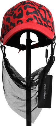 Dolce & Gabbana Red Cotton 6 Panels Women Baseball Cap Black And Accessory
