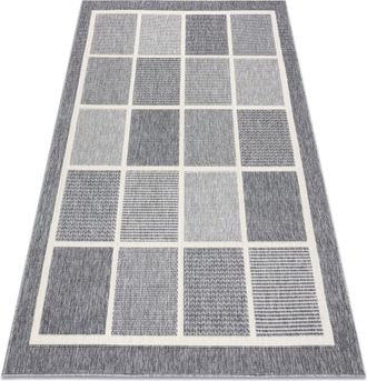 RugsX Rugsx - Alfombra Spring 20426332 Sisal Cuadr&iacute;cula, Marco Bucle - Gris Grey 200x290 Cm