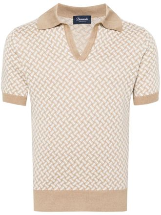 Drumohr intarsia-knit polo jumper - Neutrals