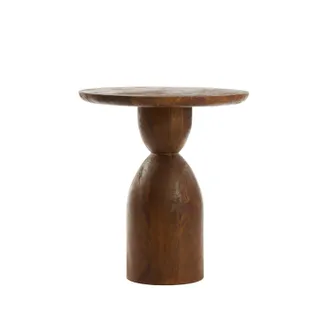 Light & Living Light&living - Mesa Auxiliar Torir De Madera De Mango Marr&oacute;n