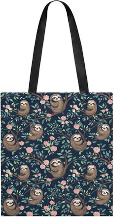 Generic Funny Sloth Hanging On The Tree Flowers Tote Bag for Women Men Shoulder Bags Purses Pouch Handbags